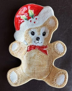 Ceramiche Leonardo 7127 Italien Weihnachtsbär Deko Plätzchen Bonboniere  - Bild 1 von 5