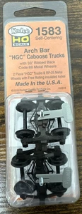 Kadee HO Scale #1583 Self Centering Arch Bar HGC Caboose Trucks - 1 Pair NIP! - Picture 1 of 5