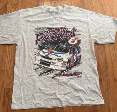 Camisa de corrida masculina vintage Mark Martin On The Prowl NASCAR tamanho GG anos 90 - Imagem 1 de 4