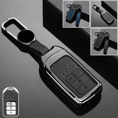Zinc Alloy Leather Car Key Case Cover For Honda HR-V Vezel Jazz Pilot Odyssey - Image 1 of 4