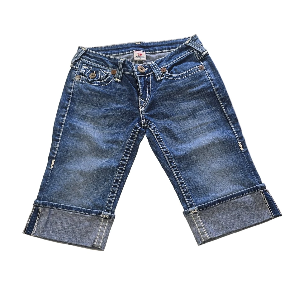 Pantalones cortos de jean True Religion vintage 3/4 - talla 28 Foto 1 de 4