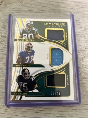 2024 Immaculate Julius Peppers Bruce Smith Joe Greene Triple Patch Gold /49 - Image 1 of 2