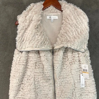 Chaleco Fever Ivory Imitación Piel Talla Pequeña Nuevo con Etiquetas  Foto 1 de 4