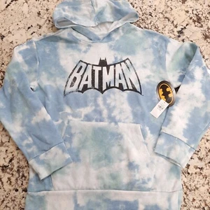 NEW Old Navy Batman Hoodie Jacket size XL 14-16 boys blue tie dye sweatshirt - Picture 1 of 9