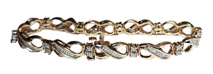 NACHLASS 10K GELBGOLD DIAMANT INFINITY ARMBAND - 417-7 1/8" - 14g - KOSTENLOSER VERSAND AUS DEN USA - Bild 1 von 12