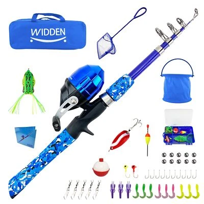 Kids Fishing Pole Full Kits Portable Telescopic Kids Fishing Rod and Reel Com... - Image 1 of 4