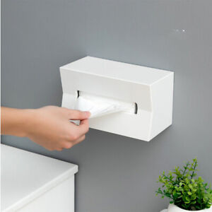 8" 1pc Wall Mounted Tissue Box Durable Paper Holder Storage Case Kitchen Toilet