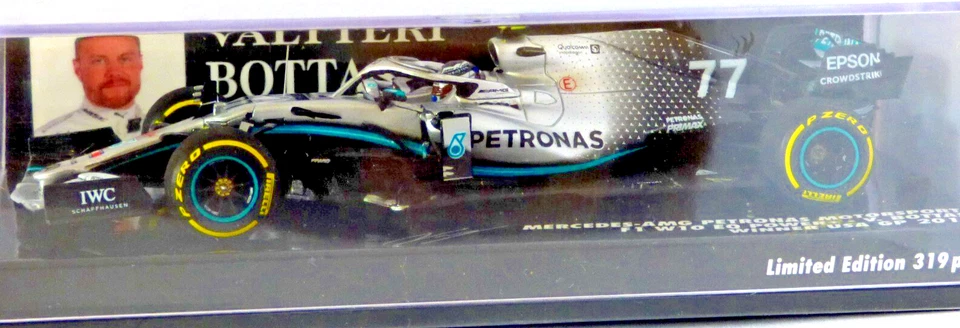 Minichamps  Mercedes AMG F1 W10  V. Bottas  Winner USA GP 2019 1:43 Scale - Image 1 of 1
