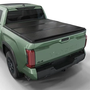 Hard Folding Truck Bed Tonneau Cover |HTF027|Fits 07-21 Toyota Tundra 6' 7" Bed - Picture 1 of 7