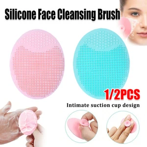 1/2x Silicone Face Cleansing Soft Brush Facial Washing Massager Scrubber Cleaner - Picture 1 of 19