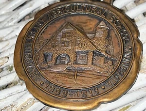 Vintage 1888 1913 LANDWIRTSCHAFTLICHE SCHULE VON MINNESOTA 25. JAHRESTAG MEDAILLE & FOB - Bild 1 von 22