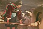Postcard Zuni Indian Woman Baking Bread in Earthen Oven