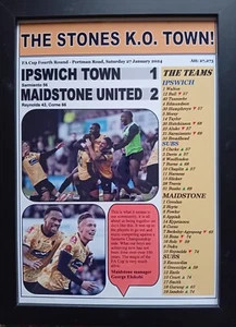 Ipswich Town 1 Maidstone United 2 - 2024 FA Cup fourth round - souvenir print - Picture 1 of 5