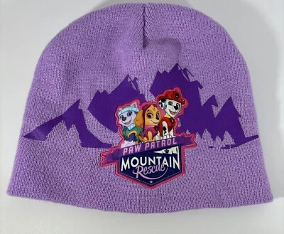 Paw Patrol Mountain Rescue Winter Hat Beanie Purple Nickelodeon Warm Girls OSFM - Image 1 of 4