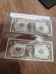 2-1963 Consecutive Serial Numbers One Dollar Joseph Barr Notes  - Picture 1 of 5