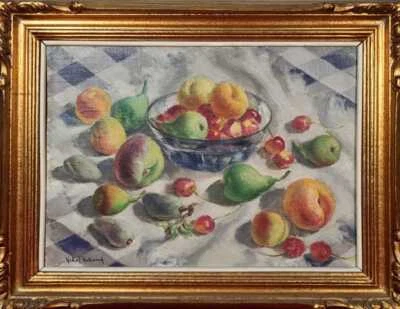 NATURE MORTE DE FRUITS. HUILE SUR TABLE. ANTONI VIDAL ROLLAND. XX SIÈCLE. - Photo 1/3
