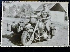 GERMAN Photo WW2 WWII ARCHIVE : MOTO Side Car * BMW R-75 * Luftwaffe