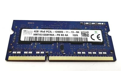Hynix 4GB DDR3 PC3L-12800S 1600MHz 1Rx8 Laptop Memory Ram HMT451S6BFR8A-PB - Image 1 of 2