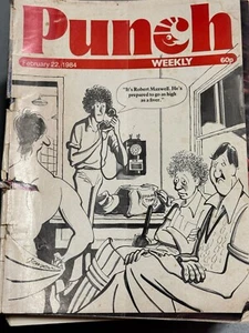 Vintage PUNCH magazine February 22 1984 aged Robert Maxwell joke cover - Picture 1 of 2