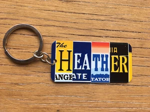 Heather Metal Keychain Name Key Ring License Plate Keychain Key Fob Embossed - Picture 1 of 1