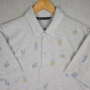 TRAVIS MATHEW Tropical Cocktail Polo Shirt Mens Size Medium Performance Cotton - Picture 1 of 14