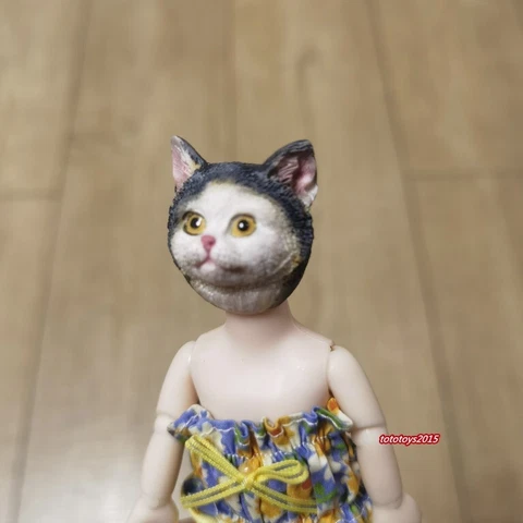 1:6 Scale Cat Animal Head Sculpt Model For ob11 Doll Baby Action Figure Body Toy Cover