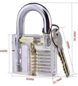 Transparent Padlock With Keys - Clear Visible See-Through Lock - brand new - Picture 1 of 3