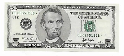 $5 2001 Covari/Oneill San Francisco Star 1st Printing Chocie Crisp Uncirculated - Image 1 of 2
