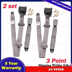 2pcs Retractable Seat Belt Front Rear 3 Point Safety Strap Seatbelt For Toyota - Picture 1 of 11