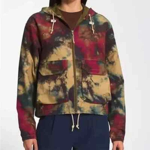 Giacca con cappuccio The North Face donna usata in ottime condizioni stampa tie dye ripstop vento L full zip - Foto 1 di 7