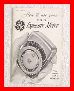 GE GENERAL ELECTRIC MODEL PR-1 EXPOSURE LIGHT METER OWNERS MANUAL BOOKLET - Picture 1 of 2