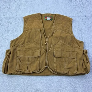 VTG Avid Outdoor Hunting Fishing Vest Men's XL Brown Shooting Zip Up Pockets - Picture 1 of 9