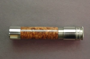 FLY ROD REEL SEAT Maple Burl 11360 Screwlock Nickel Silver 0.435" bore - Picture 1 of 8