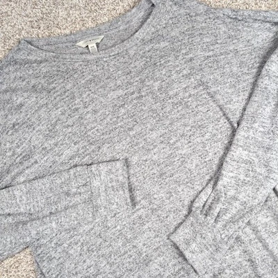 Lucky Brand Women's Gray Long Sleeve Cloud Jersey Pullover Top Crew Neck Casual - Image 1 of 4