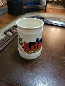 Vintage Batman & Robin Plastic Drink Cup 1966 Old Comic Book Toy Please Read. - Picture 1 of 6