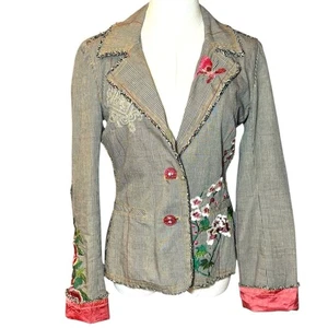 Johnny Was 3J Workshop Embroidered Women's Jacket with Pink Accents - Picture 1 of 11