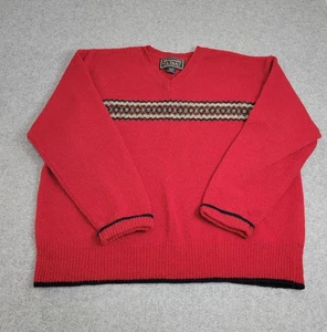 Suéter De Colección Abercrombie & Fitch Para Hombres XL Rojo Lana Tejido Cuello en V Fair Isle Años 90 - Imagen 1 de 17