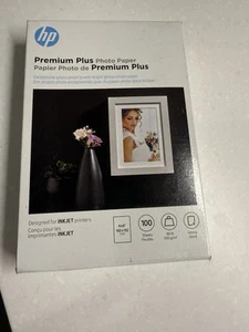 New HP Premium Plus 4" x 6" Glossy Inkjet Photo Paper 100 Sheets CR668A - Bild 1 von 2