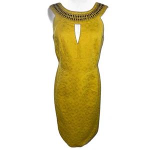 Anthropologie Muse Yellow A-Line Knee Length Dress Size 8 - Picture 1 of 9