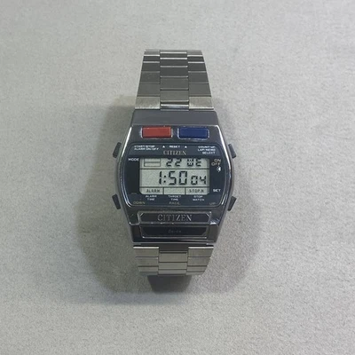 Reloj Digital Citizen Seven Vintage Retro Acero Inoxidable LCD Alarma Cronógrafo Foto 1 de 4
