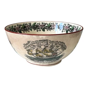 Antique Adams Pottery Maritime Transferware Punch Bowl – Mariner’s Compass - Picture 1 of 13