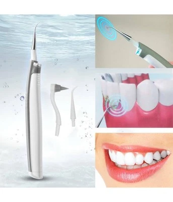 TRADE SHOP TRAESIO Pulizia Denti Ad Ultrasuoni Con Led A Batterie Rimozione Tartaro Placca Macchie