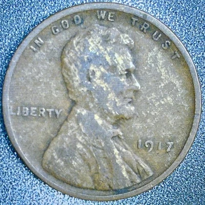 错误硬币 1917-P 林肯小麦美分便士伍迪错误混合合金错误 — 第 1/2 张图片