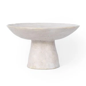 Ceramic Pedestal Bowl – Large Decorative Footed Bowl for Fruit, Keys, Entrywa... - Picture 1 of 8