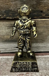 MORSE Diving Equipment 8” Tall Retro Deep Water Diver Suit Metal Statue - Picture 1 of 3