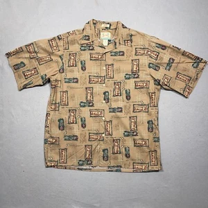 Vtg Reyn Spooner Shirt Mens Medium Golf Print 100% Cotton Short Sleeve All Over - Picture 1 of 10