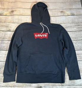 Levi’s Herren Logo Hoodie Gr. M blau Pullover Sweatshirt zweifarbig Fledermaus Logo - Bild 1 von 11