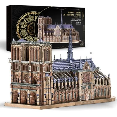Piececool 3D Metal Puzzles Jigsaw Notre Dame Cathedral Paris DIY Model Building - Image 1 of 4