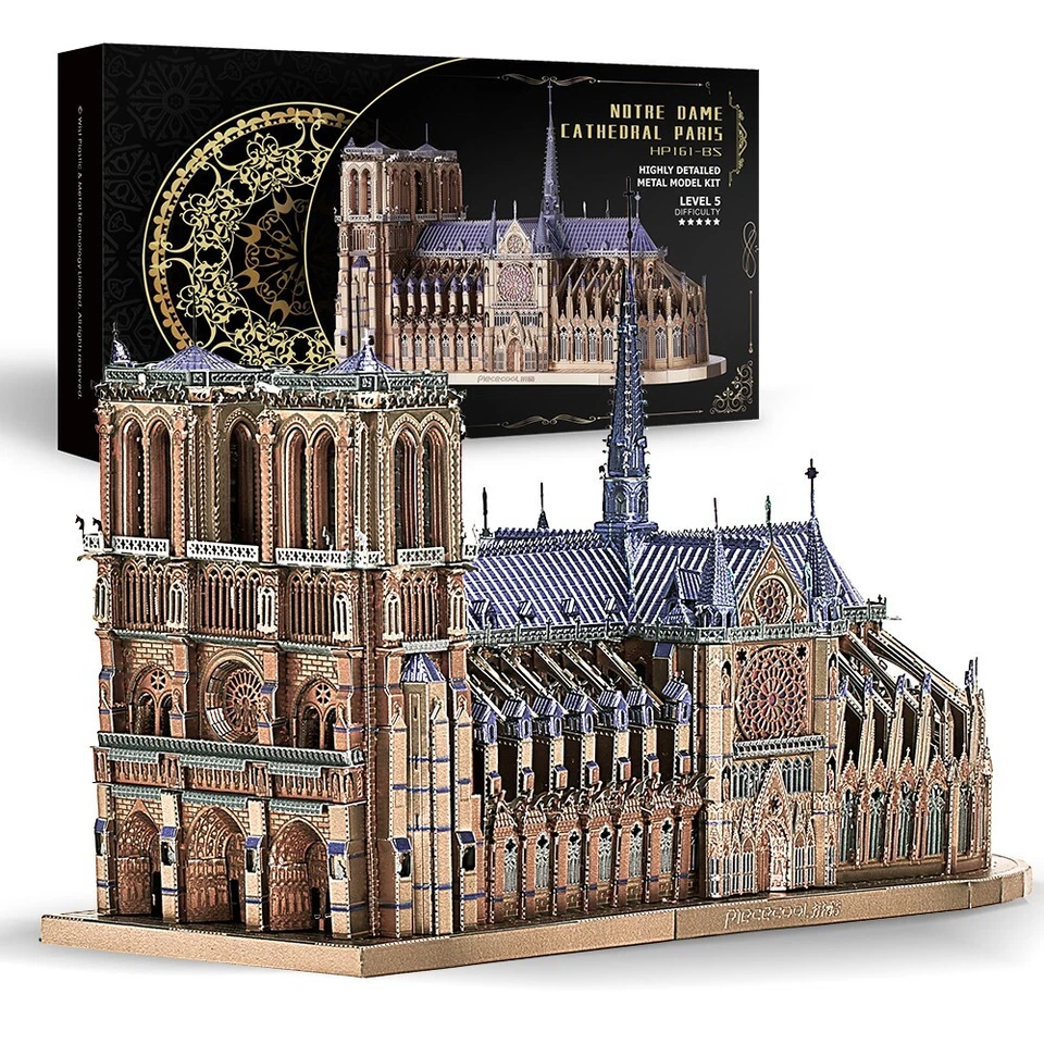 Rompecabezas de metal 3D Piececool Catedral de Notre Dame París Hágalo usted mismo Modelo Edificio Foto 1 de 4