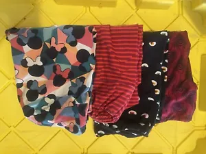 Lot of 4 Women Girls Lularoe OS One Size Leggings Disney Stretch Pants Disney ++ - Picture 1 of 6
